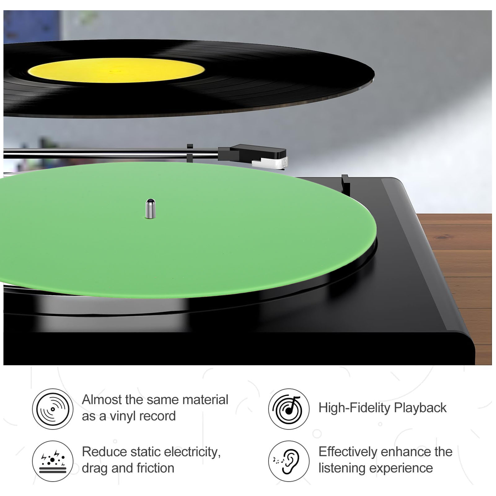 Vinyl Record Cleaner - Таблетка для пластинок, слипмат, акриловый проигрыватель