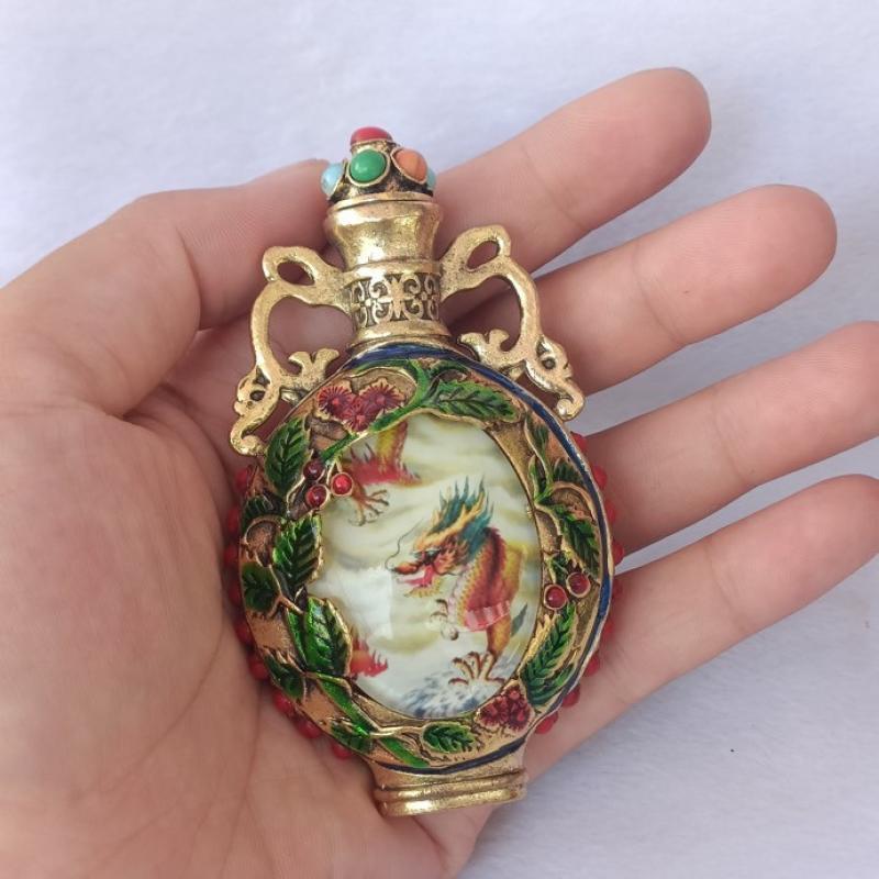 Vintage Collectible Bottles - Светящаяся в темноте латунная эмалированная миниатюрная